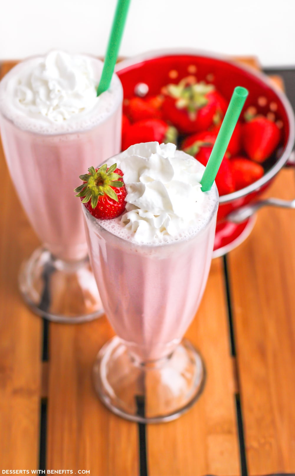 Healthy Homemade Strawberry Frappuccinos